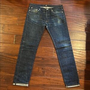 A.P.C Petit Standard Jean Droit Etroit Selvedge Dark Blue Indigo 100% Cotton 33
